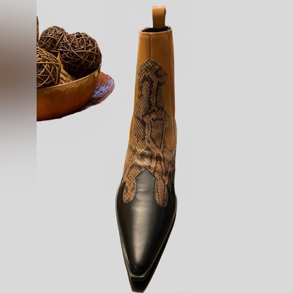 ASOS genuine Leather cowboy boots - Picture 2 of 8